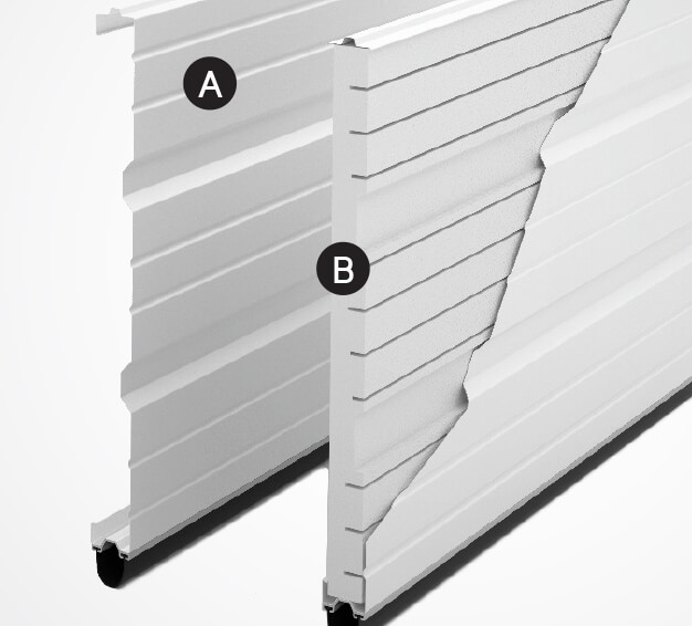 Dessin technique des parois d’acier avec rainures profondes